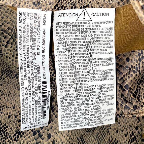 NEW! ZARA Basic Python Print Faux Suede Wrap Skort-Size XS - Picture 6 of 8